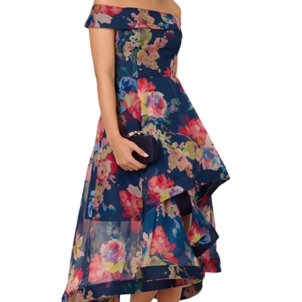 Adrianna Papell Women's Floral Organza High-Low Gown Size 6, 2025 collection